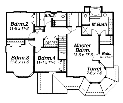 Second Floor image of Overton House Plan